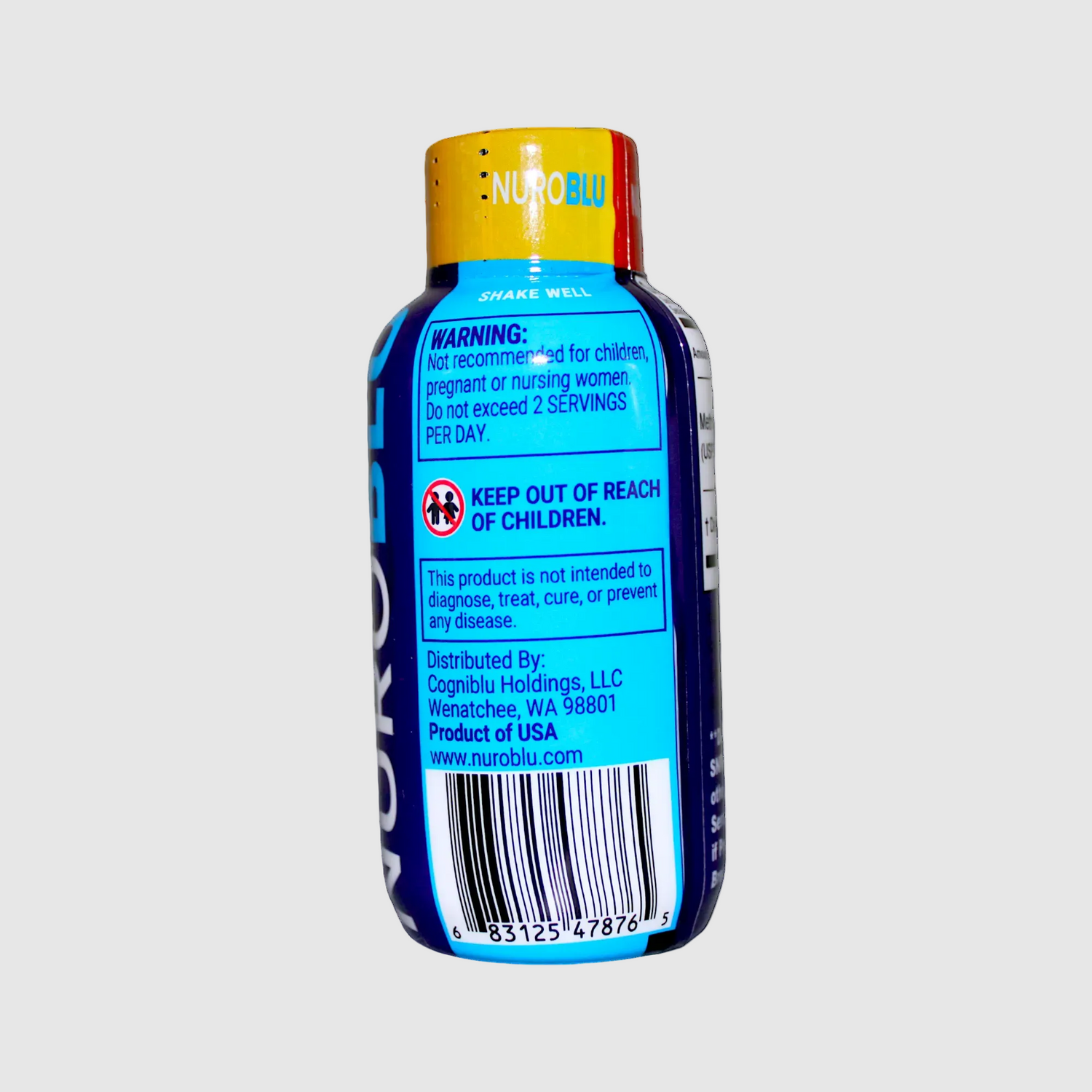 NuroBlu® Methylene Blue Energy Shot - Strawberry Orange Banana 2 oz - Caffeine Free