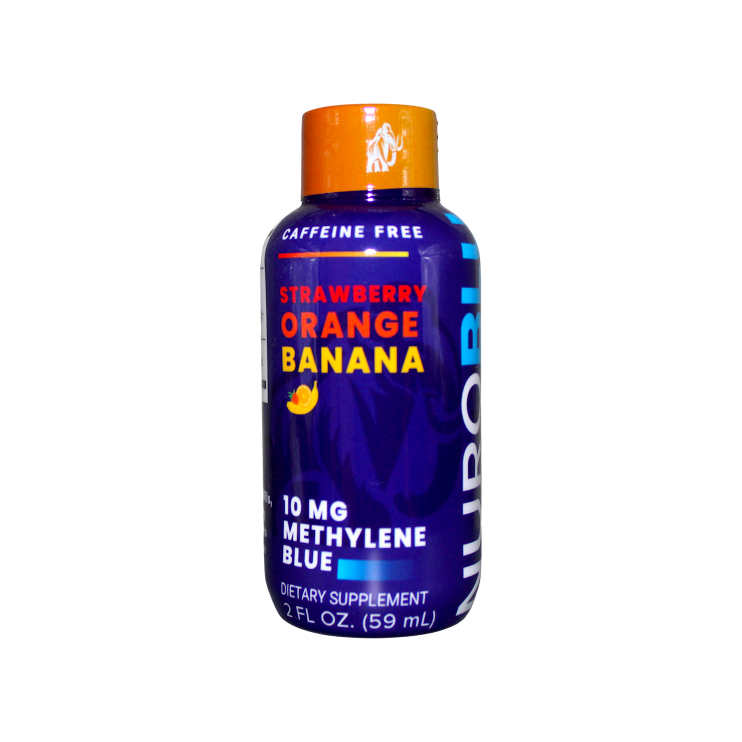 NuroBlu® Methylene Blue Energy Shot - Strawberry Orange Banana 2 oz - Caffeine Free
