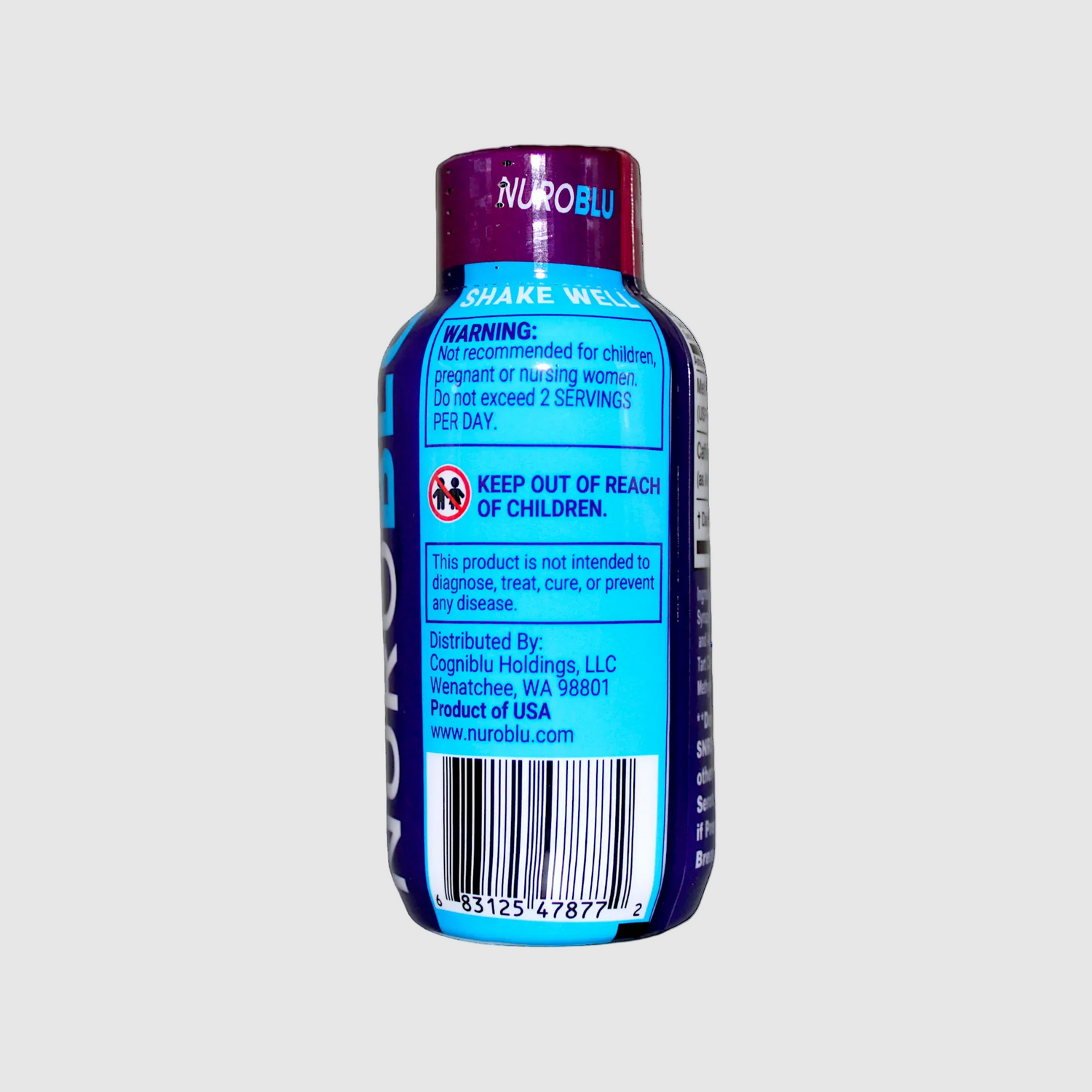 NuroBlu® 10mg Methylene Blue Energy Shot - Tart Grape - 2 oz - 230mg Caffeine